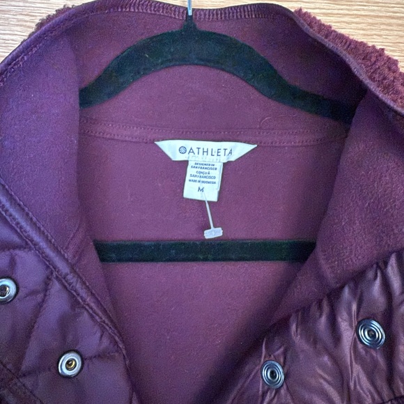 SOLD ATHLETA Cozy Sherpa Snap Sweatshirt Spiced Cabernet Sz Medium M - Picture 3 of 6